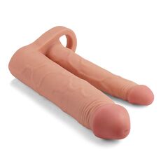 Prelungitor Penis Dublu Lovetoy &raquo;Double Pleasure Stimulation&laquo; 20 cm - Natural