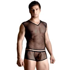 Set Tricou si Boxeri Plasa - Negru - vedere frontala