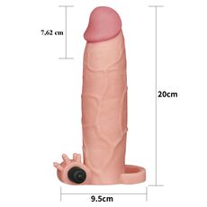 Prelungitor Penis Pleasure X-Tender 20 cm , cu vibrator [ + 7,62 cm ] - detaliu design