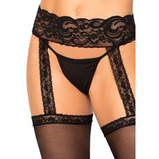 Dres Portjartier Decupat Leg Avenue - Negru - culoare si material