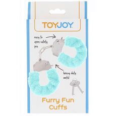 Catuse Plus ToyJoy "Furry Fun Cuffs" Turcoaz - dimensiuni complete
