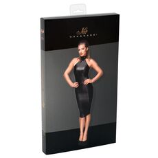 Rochie Neagra Leather Wetlook Noir Handmade - Negru