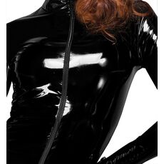 Rochie Latex Wetlook Noir Handmade - Negru - detaliu design