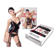 Set Corset si Chiloti Shibari Demoniq - Negru