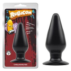 Plug anal Rubicon Chisa Novelties negru silicon 14 cm - vedere frontala