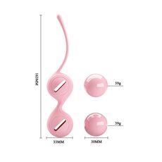 Bile Vaginale Exercitii Kegel Pretty Love "Tighten Up" 16,3 cm - Roz