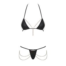 Set Lenjerie Intima Obsessive Redella - Negru - vedere laterala