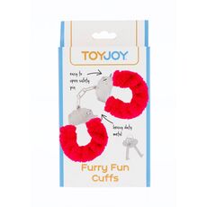 Catuse Plus ToyJoy "Furry Fun Cuffs" Rosu##