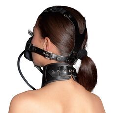 Masca Bondage cu Penis Gonflabil Zado - Negru##