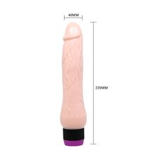 Vibrator Clasic Realistic Cock, natural,  [ 22 cm x 4 cm ] - detaliu finisaj