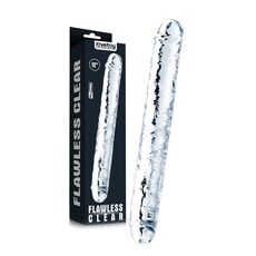 Dildo Dublu Transparent Lovetoy "Flawless Clear"  30 cm - vedere frontala
