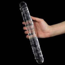 Dildo Dublu Transparent Lovetoy "Flawless Clear"  30 cm - detaliu design