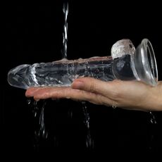 Dildo Jelly Lovetoy "Flawless Clear" 19 cm - culoare si material