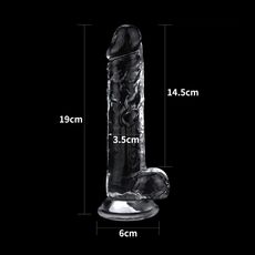 Dildo Jelly Lovetoy "Flawless Clear" 19 cm - vedere laterala
