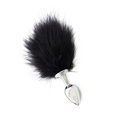 Butt Plug Anal Toyz4Lovers "Pony Tail" 6 cm - Negru - detaliu design