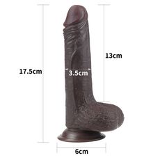 Dildo Realistic Lovetoy "Sliding Skin Dong 7" 18cm - Negru##