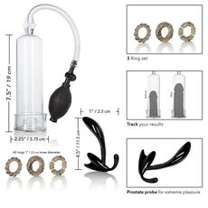 Set Pompa Penis Calexotics »Joel Kaplan« 19,75 cm - Negru