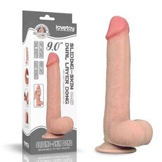 Dildo Realistic Lovetoy "Sliding Skin Dong 9" 23 cm - Natural
