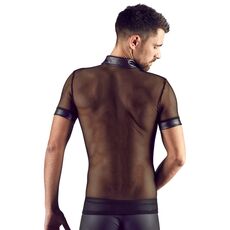Tricou Tip Camasa Barbati - Svenjoyment - Negru - detaliu finisaj