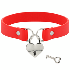 Chocker cu Inima Si Lant Coquette - Rosu