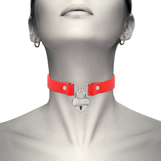Chocker cu Inima Si Lant Coquette - Rosu