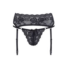 Set Portjartier si Chilot cu Decupaje Cottelli Colection - Negru - dimensiuni complete