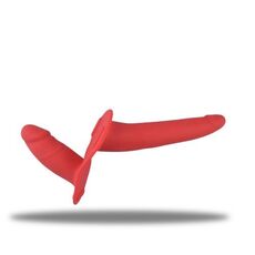 StrapOn Femei Real Safe »Enjoyment« 14,5 cm - Rosu