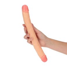Dildo Dublu Chisa Novelties "Ballsy Super Cock" 32,5 cm - Natural##