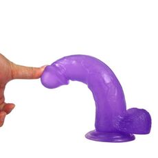 Dildo Jelly Purple Violet - dimensiuni complete 20 cm diametru 4,1 cm