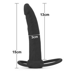 StrapOn Anal Lovetoy &raquo;Fantasy Double&laquo; 15 cm - Negru
