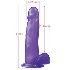 Dildo Jelly Purple Violet Large - detaliu finisaj TPE moale