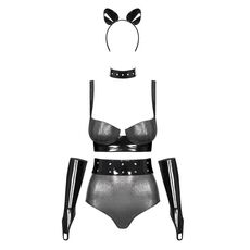 Set Sexy Silveria 6 piese Obsessive - Negru - culoare si material