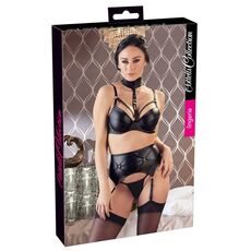 Set Lenjerie Intima Cottelli Collection Wet Look - Negru - vedere laterala