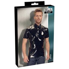 Camasa Latex Look pentru Barbati Black Level - Negru - vedere laterala