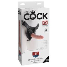 StrapOn Harness Pipedream »6 King Cock« 15,3 cm - Natural