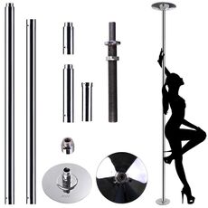 Bara Striptease Power Pro "Exercise and Dance Pole" 2,7 m - Argintiu##