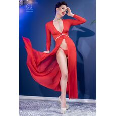 Set Neglije si Tanga  Sexi Chilirose - Rosu - detaliu finisaj