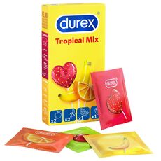 Prezervative cu Arome de Fructe Durex "Tropical Mix Pleasure Fruits" 6 Bucati