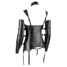 Costumatie Mistress Dona Wetlook Cottelli Collection Bondage - Negru - detaliu finisaj