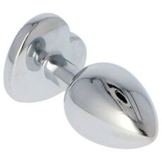 Butt Plug Anal Toyz4Lovers "Pink Heart Jewel" 7 cm - Argintiu - culoare si material