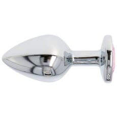 Butt Plug Anal Toyz4Lovers "Pink Heart Jewel" 7 cm - Argintiu - detaliu finisaj