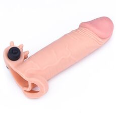 Prelungitor penis cu inel testicule si vibrator, [ + 5 cm ]#