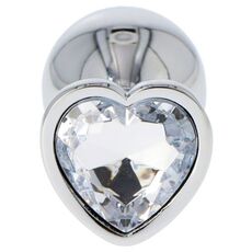Butt Plug Anal Toyz4Lovers "Heart Jewel" 7 cm - Argintiu - detaliu design
