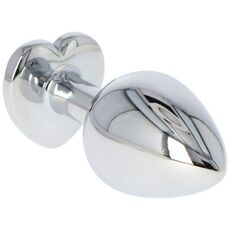 Butt Plug Anal Toyz4Lovers "Heart Jewel" 7 cm - Argintiu - dimensiuni complete