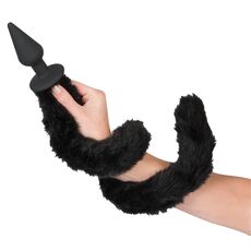 Butt Plug Anal Bad Kitty "Cat Tail" 11 cm - Negru##