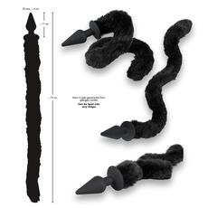 Butt Plug Anal Bad Kitty "Cat Tail" 11 cm - Negru##