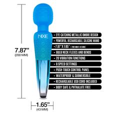 Aparat Masaj Nixie »Wand Ombre Metallic« 20 cm - Albastru##