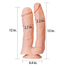 Dildo Dublu Lovetoy "MegaXXL" 33 cm - Natural##