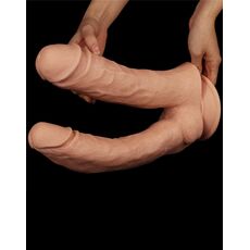 Dildo Dublu Lovetoy "MegaXXL" 33 cm - Natural##