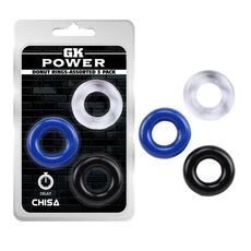 Set 3 Inele Penis Chisa Novelties »Donut Rings« 3,3 cm - vedere frontala